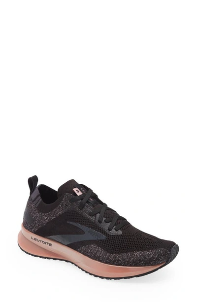 Shop Brooks Levitate 4 Running Shoe In Black/ Ebony/ Rose Gold