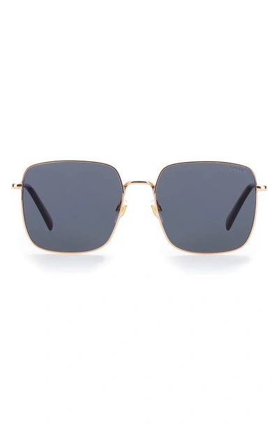 Shop Levi's 56mm Square Sunglasses In Gold Copper/ Grey