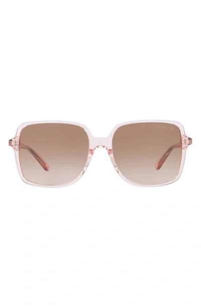 Shop Michael Kors 56mm Gradient Square Sunglasses In Transparent Pink