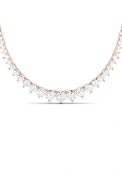 Shop Hautecarat Graduated Lab Created Diamond Necklace In Rose Gold
