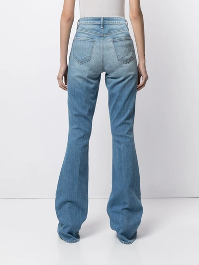 L'agence Stonewashed Flared Jeans In Blue