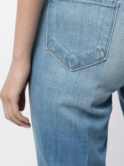 L'agence Stonewashed Flared Jeans In Blue
