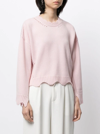 Shop 3.1 Phillip Lim / フィリップ リム Scallop Trim Crop Jumper In Pink