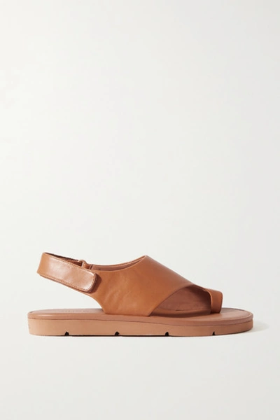 Shop Vince Olsen Leather Slingback Sandals In Tan