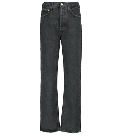 Shop Agolde 90's Pinch High-rise Straight Jeans In Black