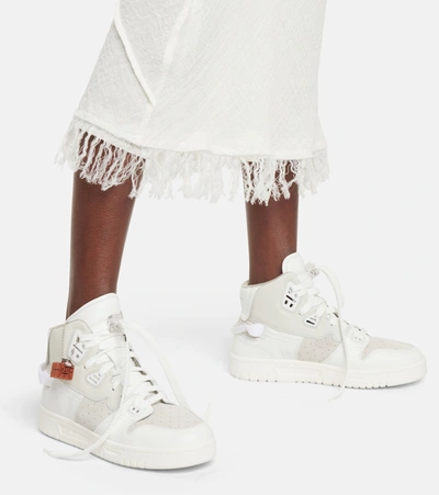 Shop Acne Studios High-top Suede Sneakers In White