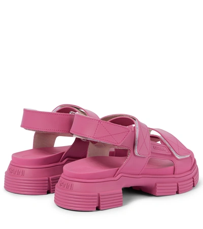 Shop Ganni Trekking Sandals In Pink