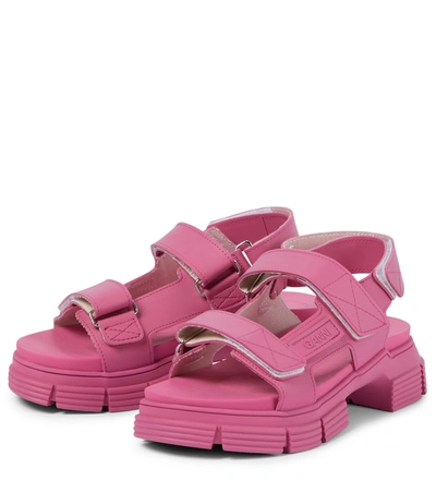 Shop Ganni Trekking Sandals In Pink