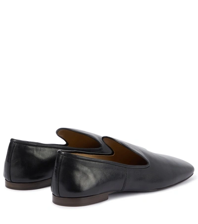 Shop Lemaire Leather Loafers In Black