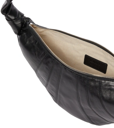 Lemaire Womens Dark Chocolate Croissant Small Coated-cotton Shoulder Bag In Black