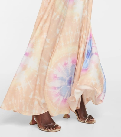 Shop Paco Rabanne Tie-dye Maxi Skirt In Orange