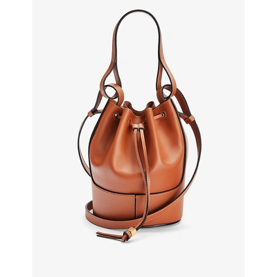 Shop Loewe Balloon Small Leather Shoulder Bag In Tan