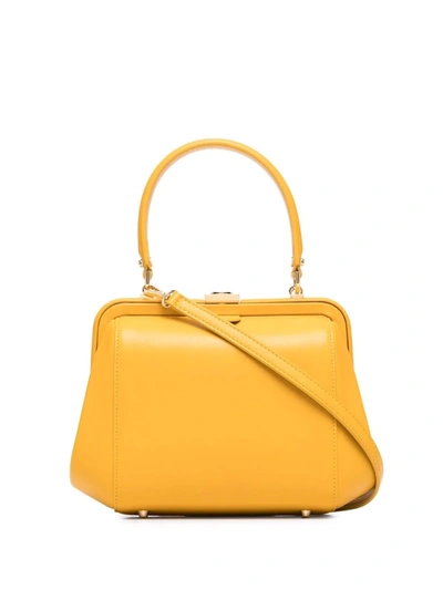 Shop Ulyana Sergeenko Class Leather Tote Bag In Gelb