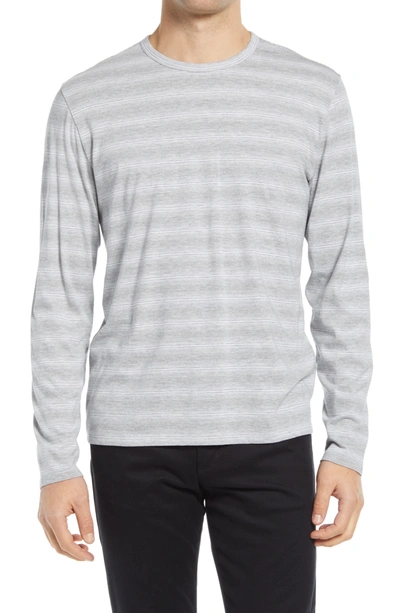 Shop Vince Long Sleeve Pullover In H Grey/ H Leche