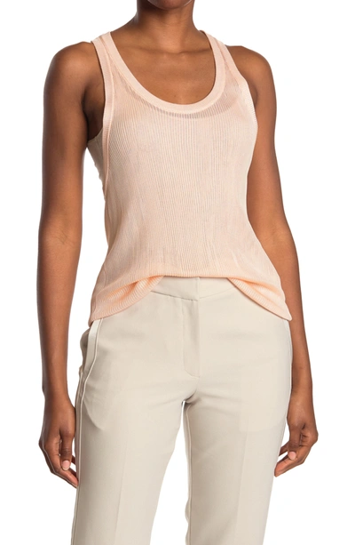 Shop Red Valentino Sheer Knit Tank In Nude