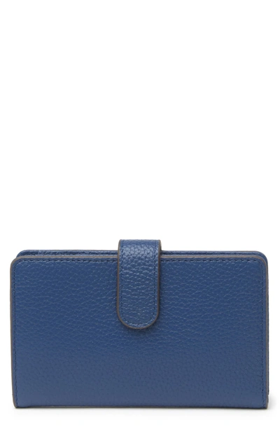 Shop Nordstrom Kelly Leather Card Case In Blue Cobalt