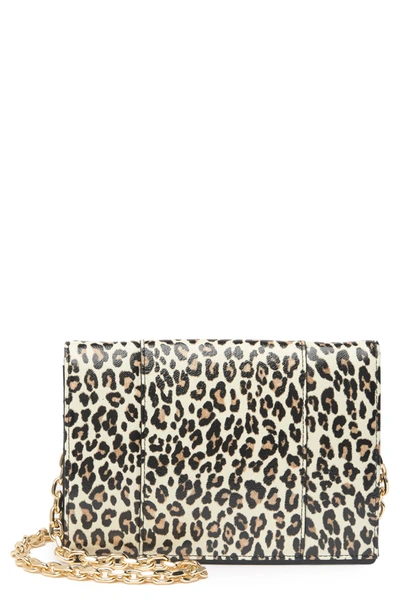 Shop 14th & Union Patta Chain Leather Crossbody Bag In White Leopard