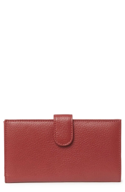 Shop Mundi Slim Leather Clutch Continental Wallet In 05n-red