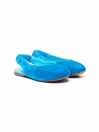 Shop Age Of Innocence Matilda Velvet Ballerina Shoes In Blue