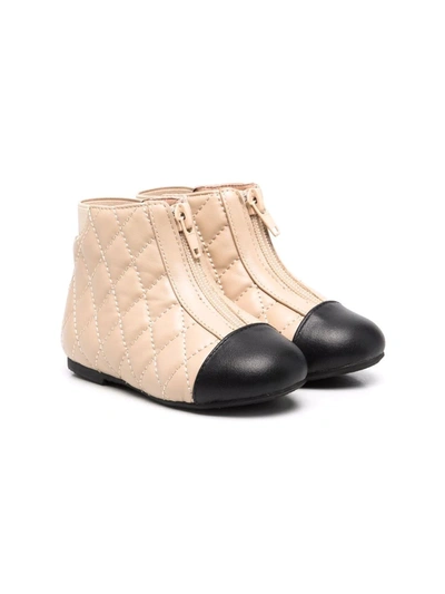 Shop Age Of Innocence Nicole Quilted Ankle Boots In Neutrals