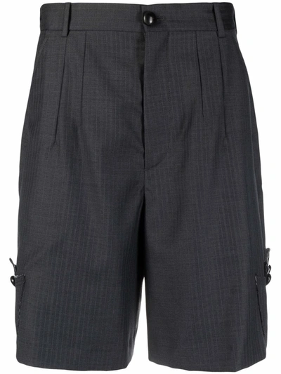 Shop Namacheko Appliqué-detail Tailored Shorts In Grey