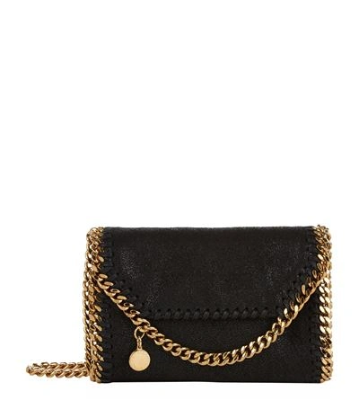 Shop Stella Mccartney Falabella Tiny Fold Over Bag In Black
