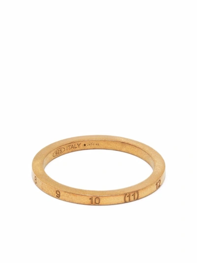 Shop Maison Margiela Numbers Slim Ring In Gold