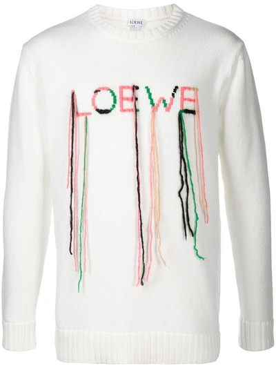 Shop Loewe Stitched Logo Jumper In Weiss