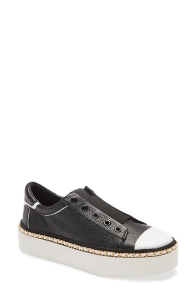 Shop Karl Lagerfeld Axelle Platform Slip-on Sneaker In Black Leather