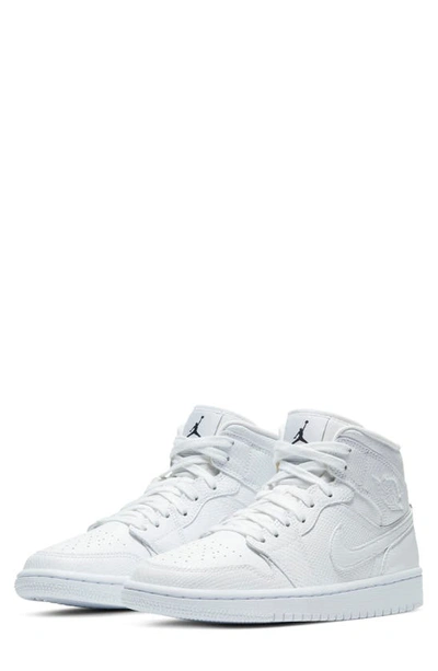 Shop Jordan Air  1 Mid Sneaker In White/ White/ White/ White