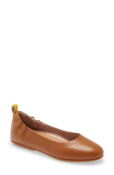 Shop Fitflop Allegro Ballet Flat In Light Tan/ Sunshine Yellow