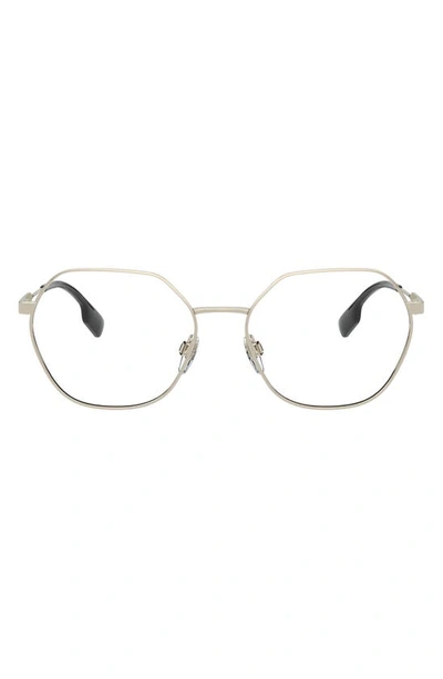 Shop Burberry 54mm Round Optical Glasses In Havana Gold