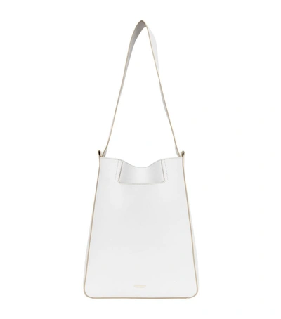 Shop Burberry Small Leather Basket Bag In White