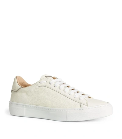 Shop Fabiana Filippi Bead-trimmed Leather Sneakers In White