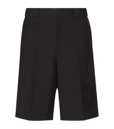 Shop Valentino Wool-mohair Bermuda Shorts In Black