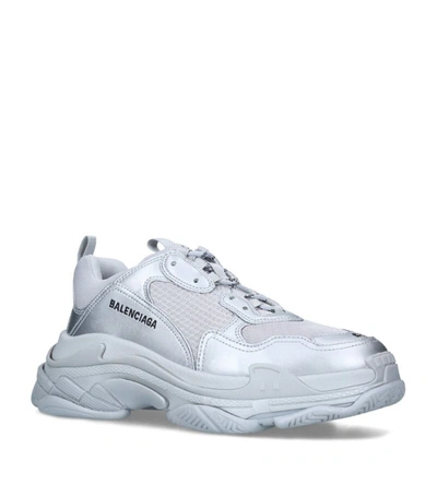 Shop Balenciaga Triple S Sneakers In Silver