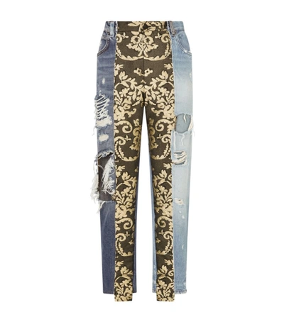 Shop Dolce & Gabbana High-rise Patchwork Jeans In Multi