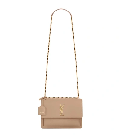 Shop Saint Laurent Medium Sunset Shoulder Bag In Beige