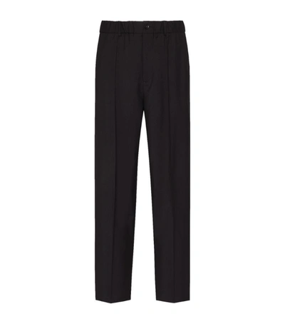 Shop Valentino Wool-mohair Tailored Trousers In Black
