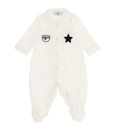 Shop Chiara Ferragni Logo All-in-one (1-9 Months) In Ivory