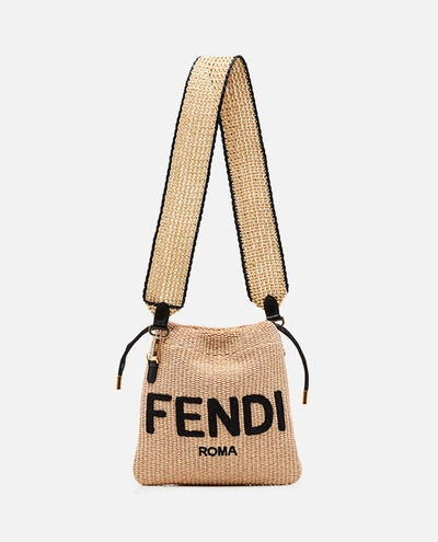 Fendi Sack Small Woven Straw Bag In Beige | ModeSens