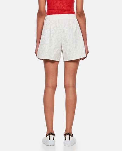 Shop Fendi Ff Print Shorts In White