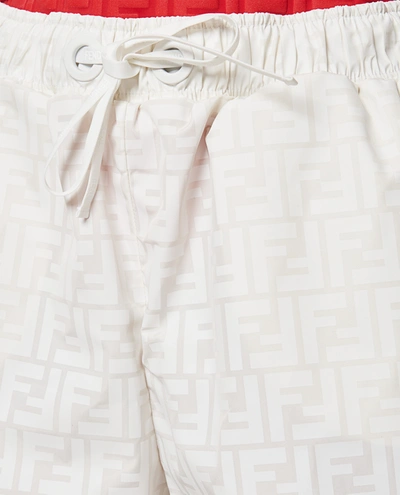 Shop Fendi Ff Print Shorts In White