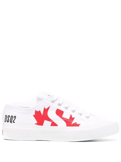 Shop Superga Logo Print Low-top Sneakers In Weiss