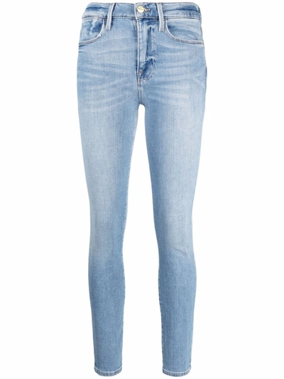 Shop Frame Light-wash Skinny Jeans In Blau
