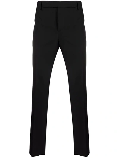 Shop Saint Laurent Pressed-crease Tailored Trousers In Schwarz