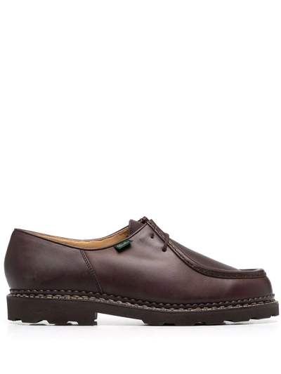 Shop Paraboot Michael Leather Lace-up Shoes In Brown