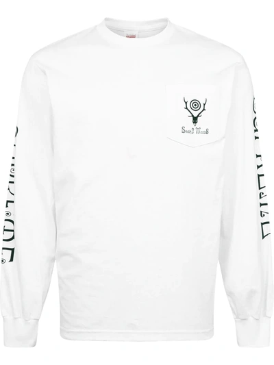 Shop Supreme X South2 West8 Long-sleeve T-shirt In Weiss