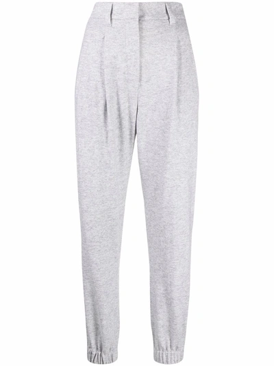 Shop Brunello Cucinelli Cropped Track Pants In Grau