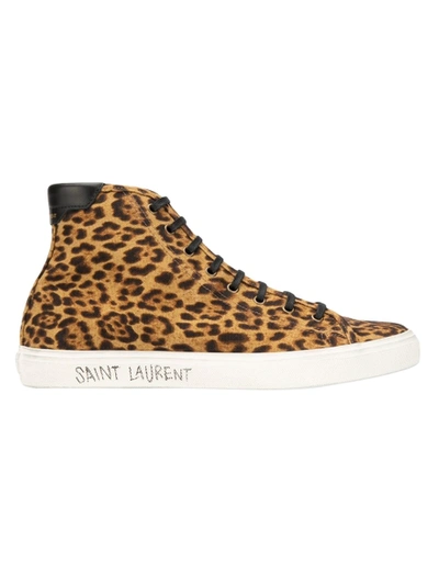 Shop Saint Laurent Leopard Print Malibu Sneakers